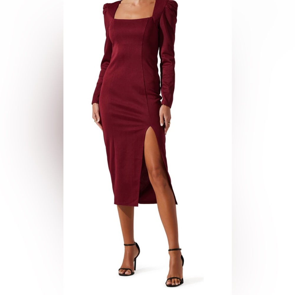 ASTR the label back cutout long sleeve midi dress- medium - Picture 5 of 6